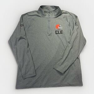 Under Armour NFL Combine Cleveland Browns 1/4 Zip Pullover Mens XL HeatGear